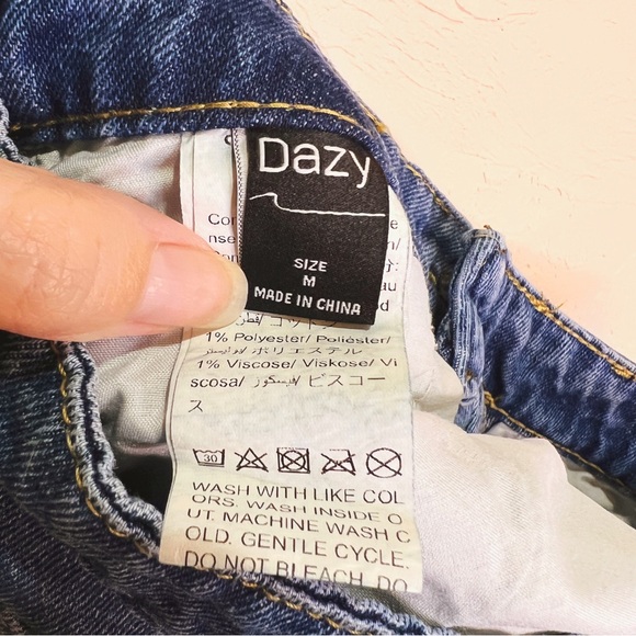 Denim Midi Length Skirt Womens M Medium Wash Slit Front y2k - Picture 4 of 5